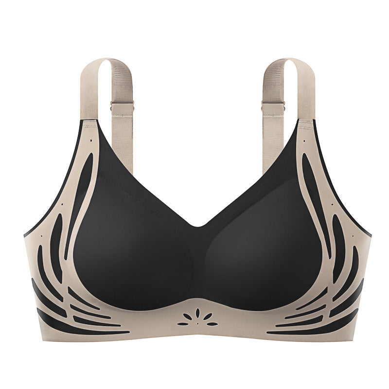 ✨Color-Blocked Non-Marking Gathered Push-Up Bra