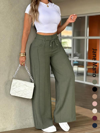 👖Women's High-Waisted Straight Leg Trousers