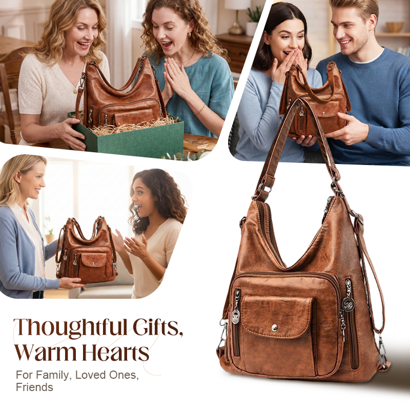 Convertible Multi-Pocket Shoulder Bag for Women