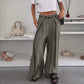 Women's Lightweight Ruched Wide-Leg Pants