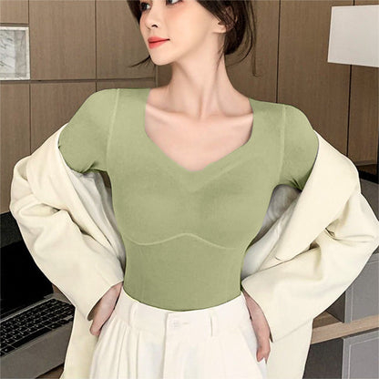 🥳2023 Brand New Fabric Women's Built-in Bra Thermal Underwear