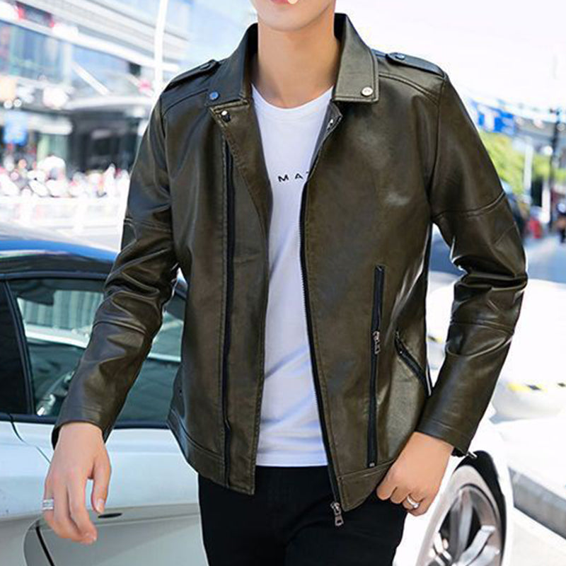 [Best Gift For Him] Men's Cool Leather Jacket（Great Sale⛄BUY 2 Get 5% OFF）