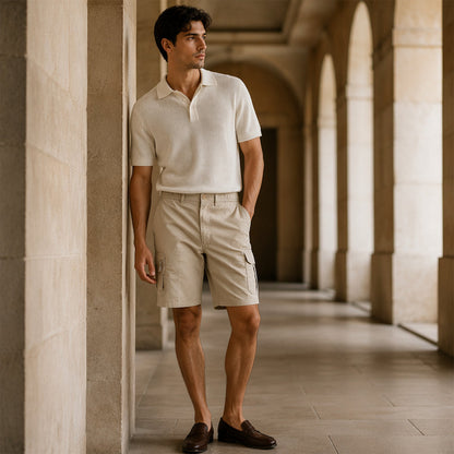Men's Cargo Shorts – Elastic Waist, Multi-Pocket, Durable 🍁