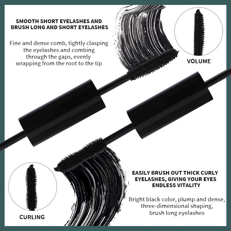 2-In-1 Waterproof Long Lasting Black Mascara