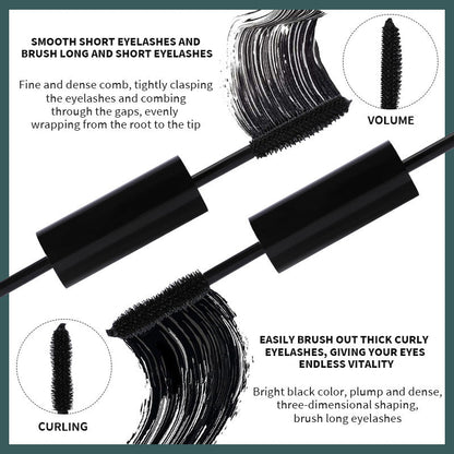 2-In-1 Waterproof Long Lasting Black Mascara