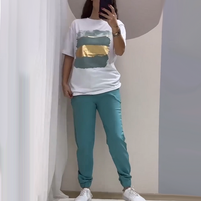 Fashionable Simple Casual  2-Piece Set