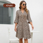 Women's Trendy Leopard Print V-Neck Loose Fit Dress