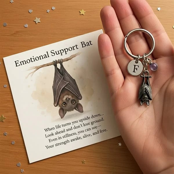 🎁🦇Emotional Support Bat Inspirational Keychain