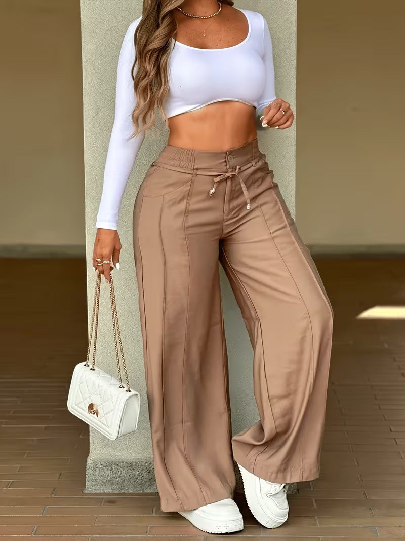 👖Women's High-Waisted Straight Leg Trousers