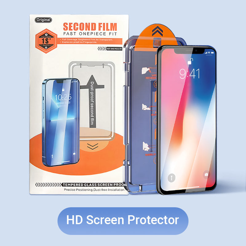 4K HD/Anti-Peeping Tempered Glass Screen Protector with Auto Dust-elimination Installation for iPhone
