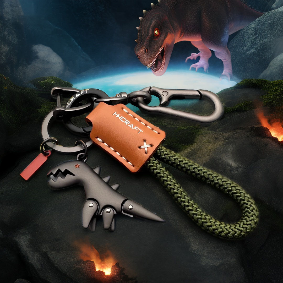 Aluminum Alloy Dinosaur Charm Paired with a Hand-woven Bracelet🔥