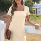 👗Women's Casual Square Neck Pocket Short Sleeve Dress with Pockets