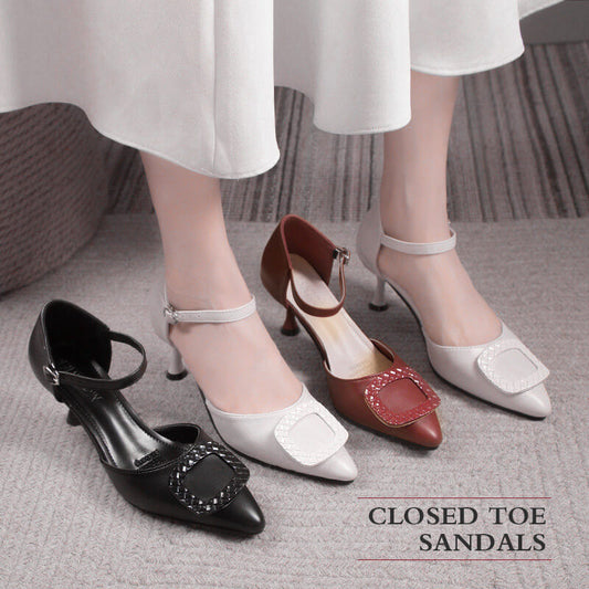 【🎁Mother's Day Gift】Pointed Toe High Heel Closed Toe Sandals