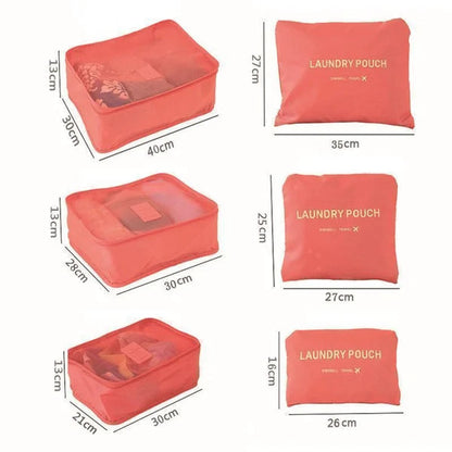 6-piece Portable Luggage Packing Cubes