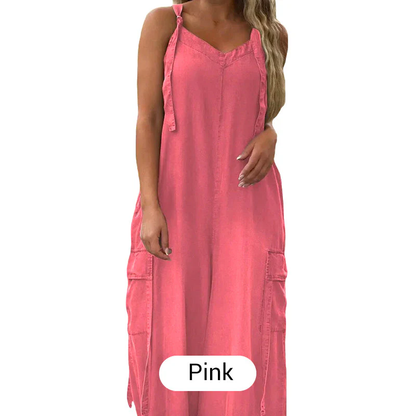 💕Women's Loose Wide-Leg Jumpsuit with Pockets