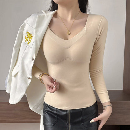 🥳2023 Brand New Fabric Women's Built-in Bra Thermal Underwear