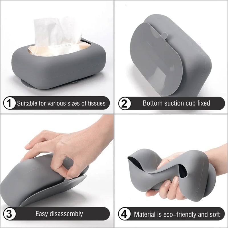 Household Silicone Suction Cup Tissue Box