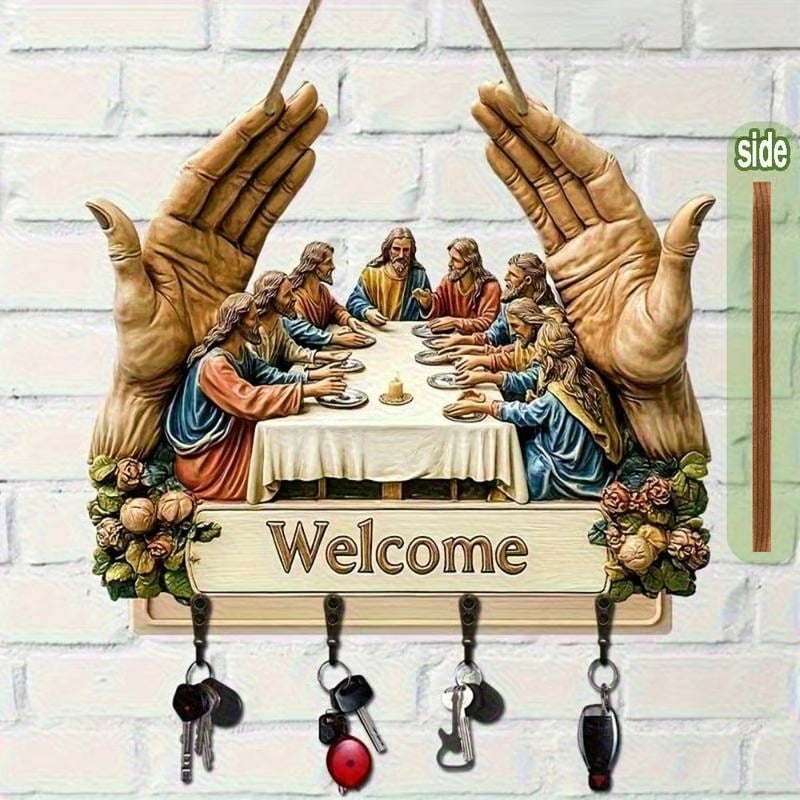 🎅🏻Christmas Sale🎁Jesus & Disciples Wall Art Key Holder