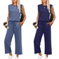 2025 New Women's  Sleeveless Top & Wide-Leg Pants 2-Piece Set