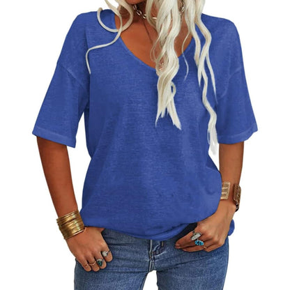 ✨Women's Solid Color V-Neck T-shirt [On Sale & Quick Ship!]