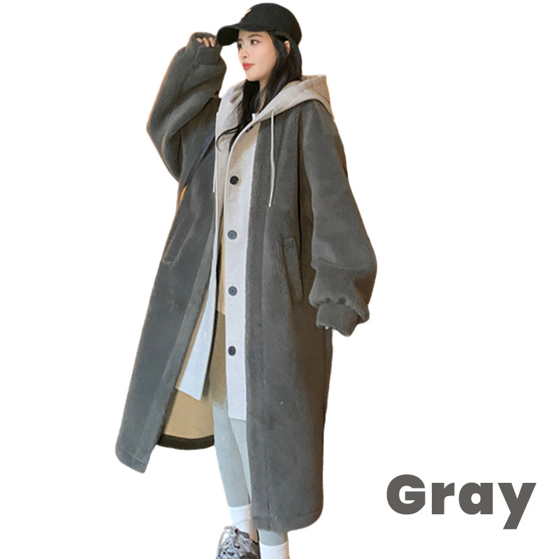 🎅🎄Christmas Sale🥳 2-Layered Faux Lambswool Hooded Coat Jacket(Great Sale⛄BUY 2 Get 5% OFF)