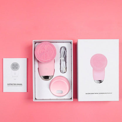 ✨Ultrasonic Vibration Massage Silicone Facial Cleansing Brush