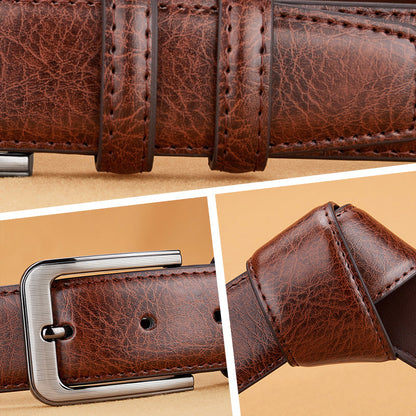 Durable Vintage Fashion Pin Buckle PU Belt