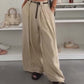 Women's Lightweight Ruched Wide-Leg Pants
