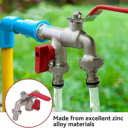🔥Universal Stainless Steel Double Outlet Garden Water Faucet