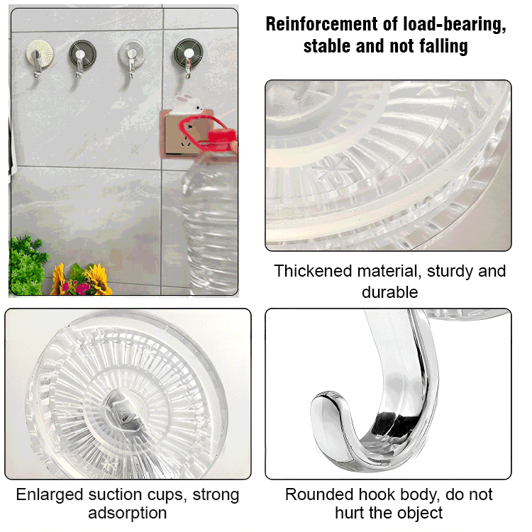 🔥Powerful suction cup hooks no punching（Great Sale⛄BUY 2 Get 5% OFF）