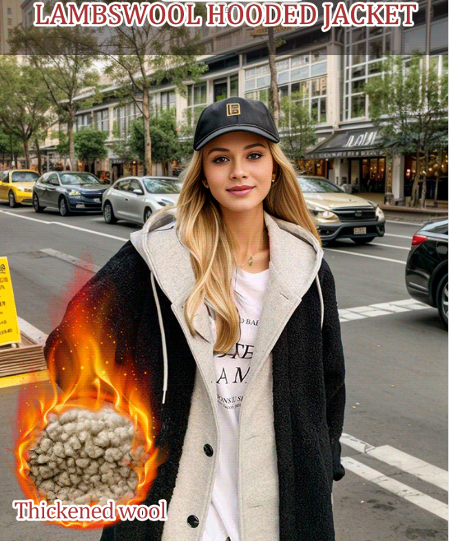 🎅🎄Christmas Sale🥳 2-Layered Faux Lambswool Hooded Coat Jacket(Great Sale⛄BUY 2 Get 5% OFF)