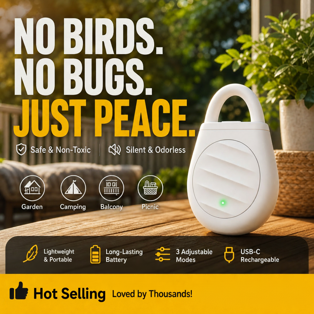 🔥Buy 3 get 2 free！🐦No more trouble from birds, beasts and locusts！Portable Ultrasonic Bird Repellent Keychain