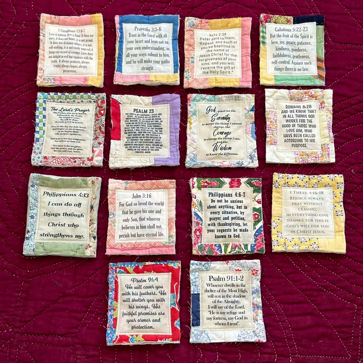 💜✝️Best Encouraged And Blessed Gift-Prayer Quilt With Cross Inside