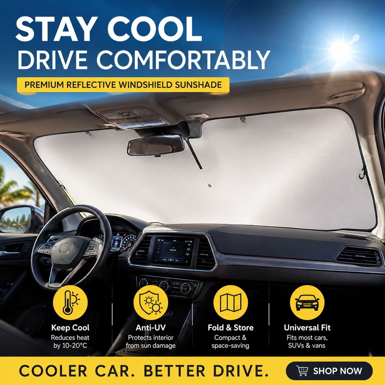 💕SunShade Foldable Heat Protector™– UK Ready! 🇬🇧