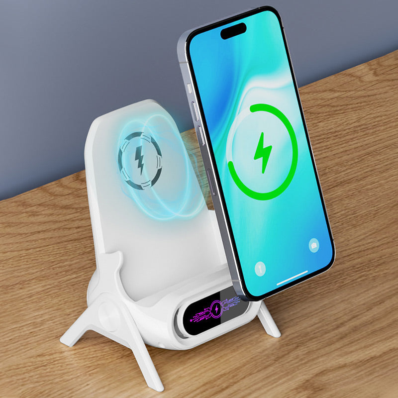 ✨ Wireless Fast Charger Phone Stand - 15W Quick Charge & Adjustable Viewing Angles, Compatible with All Qi-Enabled Devices ⚡