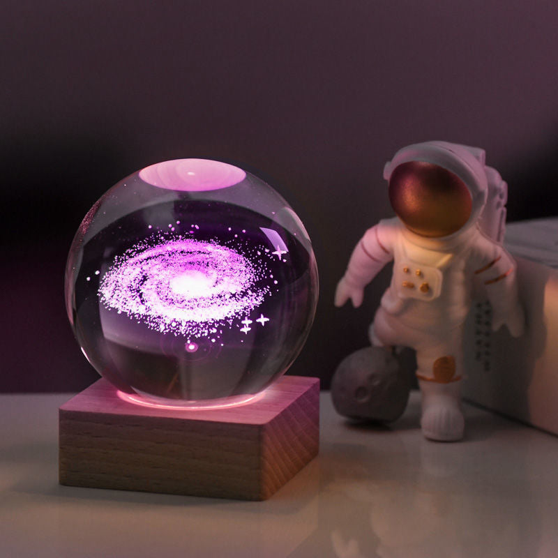 💞50K+ SOLD!💫🌌 Bring the Galaxy into Your Room. 3D Crystal Ball Night Light – 50% OFF! ✨🌙