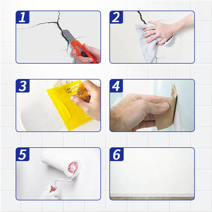 🔧 Elastic Crack Resistant Wall Repair Paste - Flexible & Waterproof Filler for Interior/Exterior Walls with Easy Application 🏠✨