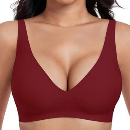 💜Jelly Wireless Womens Comfortable Wireless Bras Push Up Bralettes Seamless Tshirts Bras Deep V Everyday Bras