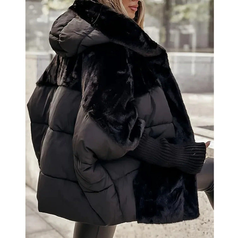 💖Women’s Oversized Hooded Patchwork Puffer Coat