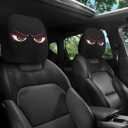 😆 Funny Cartoon Car Headrest Covers – 2PCS Universal Fit 🚗