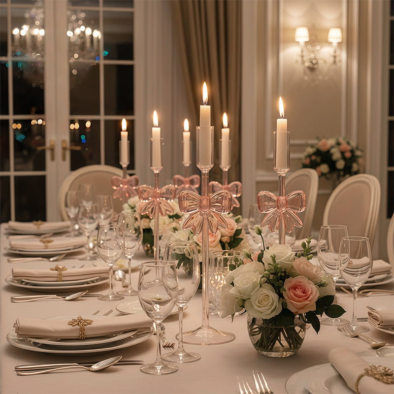 🎀 Bow Glass Candle Holder