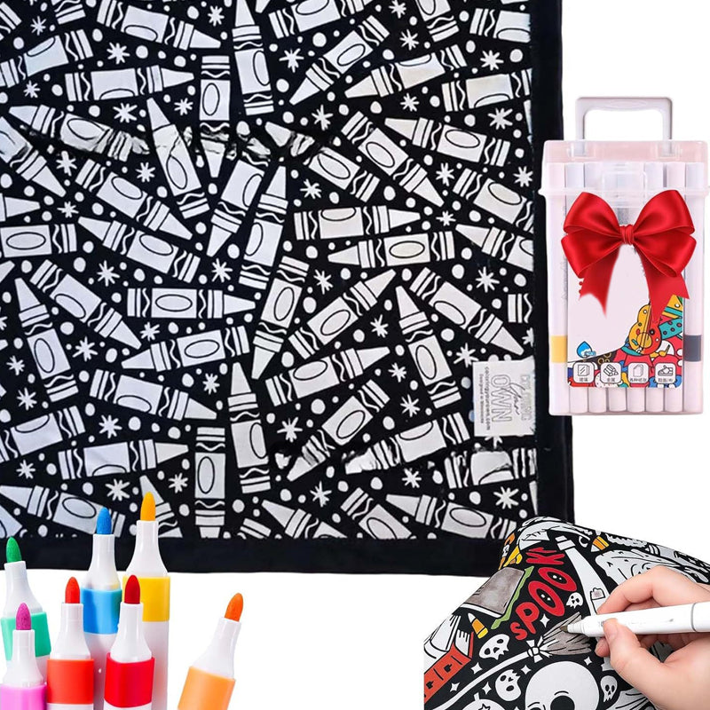 🎨✨DIY Coloring Blanket with Markers