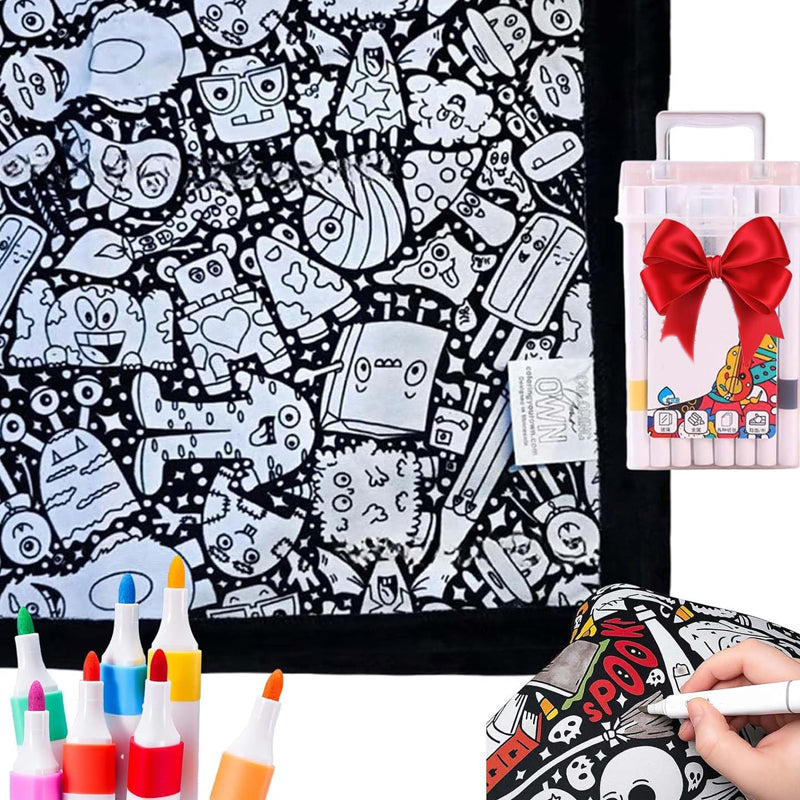 🎨✨DIY Coloring Blanket with Markers