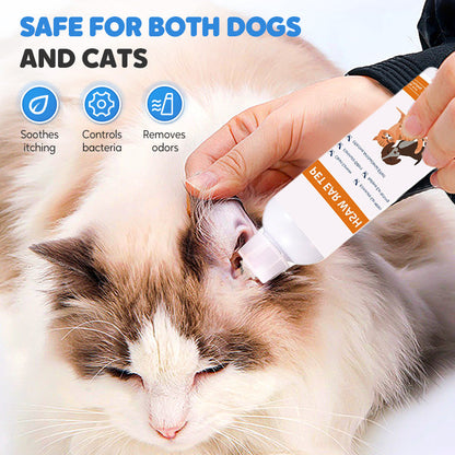 📢✨ Pet Ear Cleaner - Gentle Formula with Soothing Aloe for Dogs & Cats, Prevents Infections & Odor 🌿