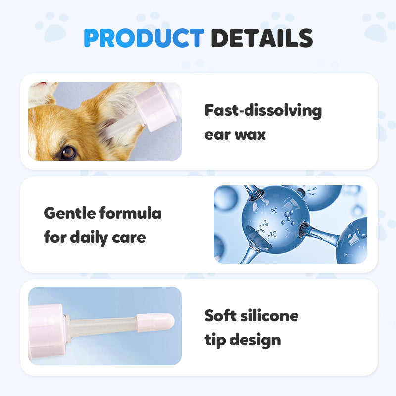 📢✨ Pet Ear Cleaner - Gentle Formula with Soothing Aloe for Dogs & Cats, Prevents Infections & Odor 🌿