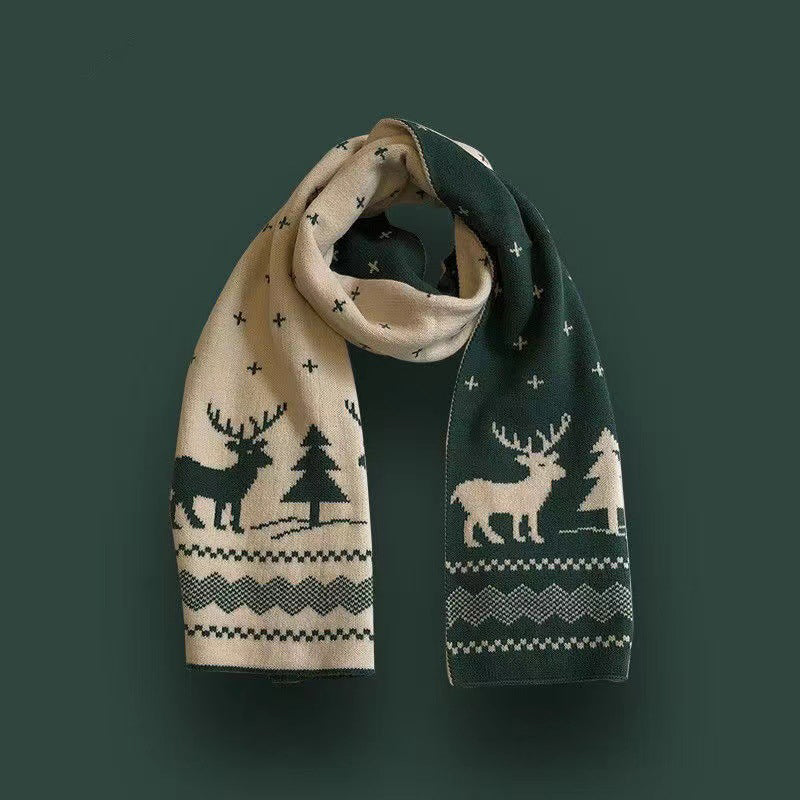 Soft Christmas Theme Knitted Scarves