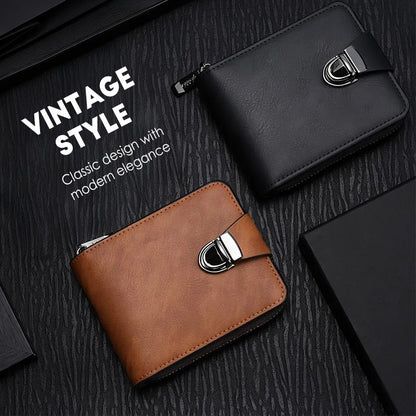 🔥Men's Vintage Compact Zipper Wallet