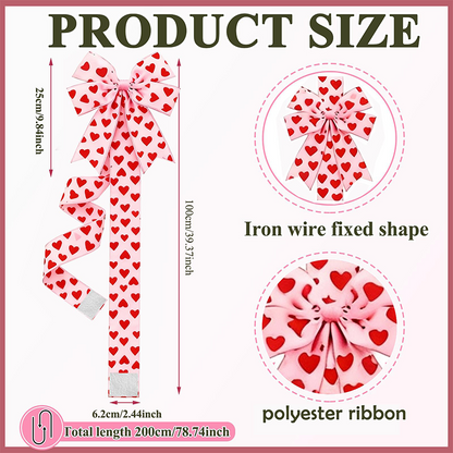 Self-adhesive Backing, Large 3D Bow ❤️ Elegant heart-shaped ribbon | Tear and stick easily ✨ A must-have for holiday decorations