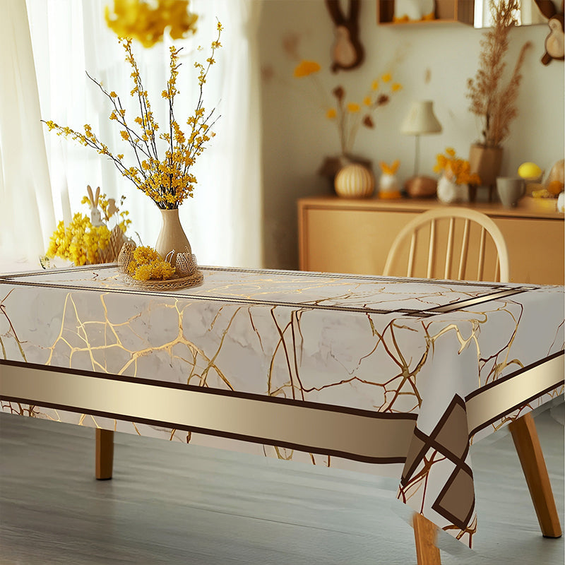 ⏰Waterproof Marble-Print Tablecloth