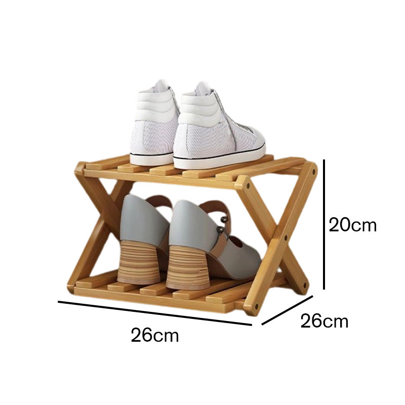 Durable Foldable Bamboo Shoe Rack